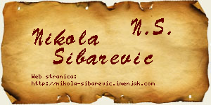 Nikola Šibarević vizit kartica